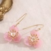 boucles d'oreilles fleur rose